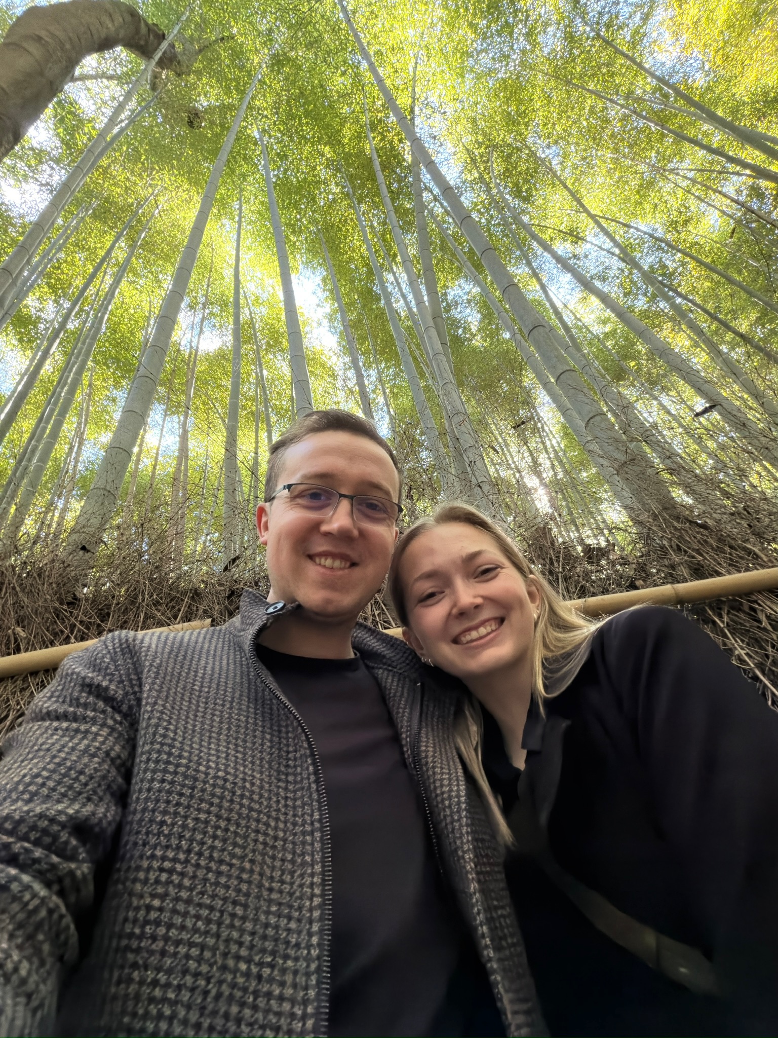 Jordan and Duggan in a bamboo forest